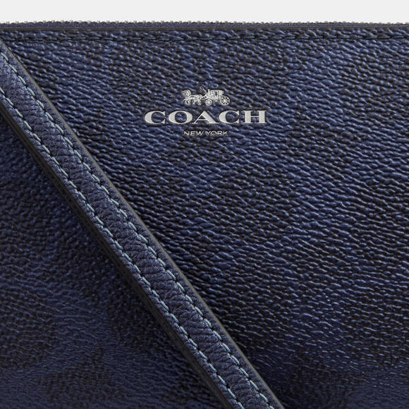 NWT Coach Corner Zip Wristlet In Signature Canvas